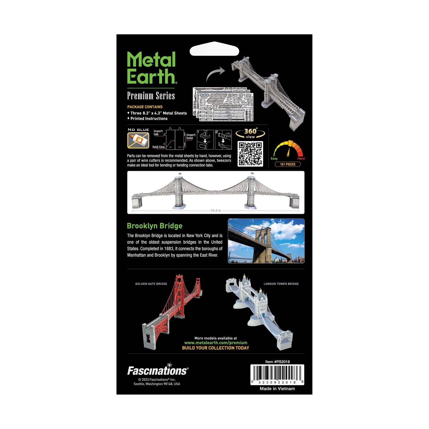 Metal Earth 3D Premium Brooklyn Bridge Model Kit