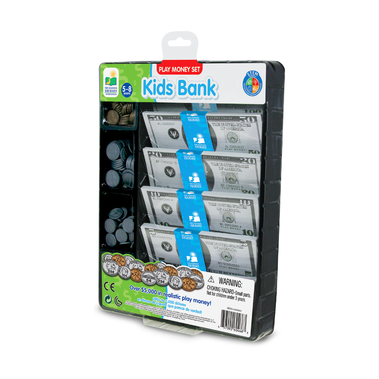 Kids Bank Ultimate Play Money Set - Realistic Toy Cash and Coins – Toys ...
