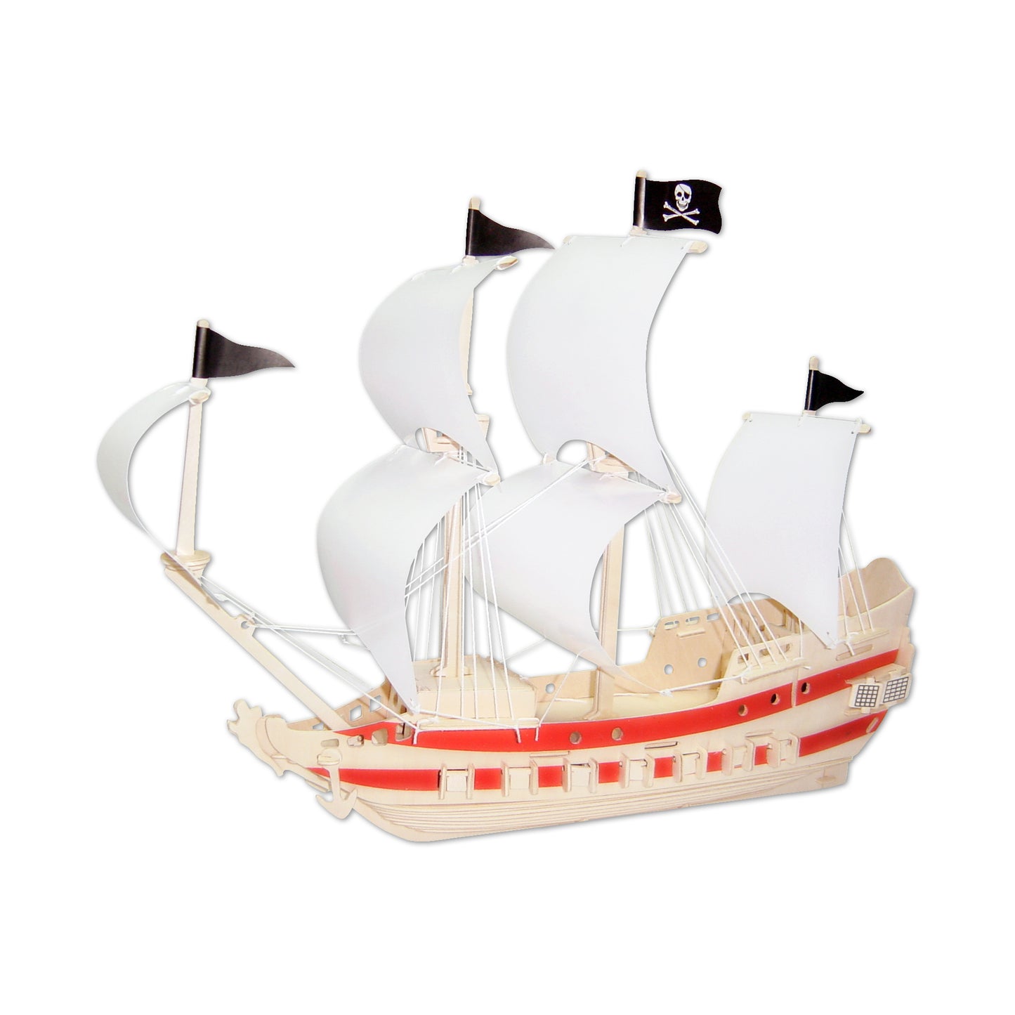 3D Pirate Ship Adventure Natural Wood Puzzle - 1 Set