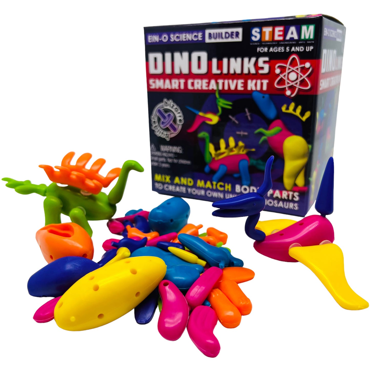 Mindz Bizarre Builder - Dino Links Construction Set - 6 Unique Dinosaurs