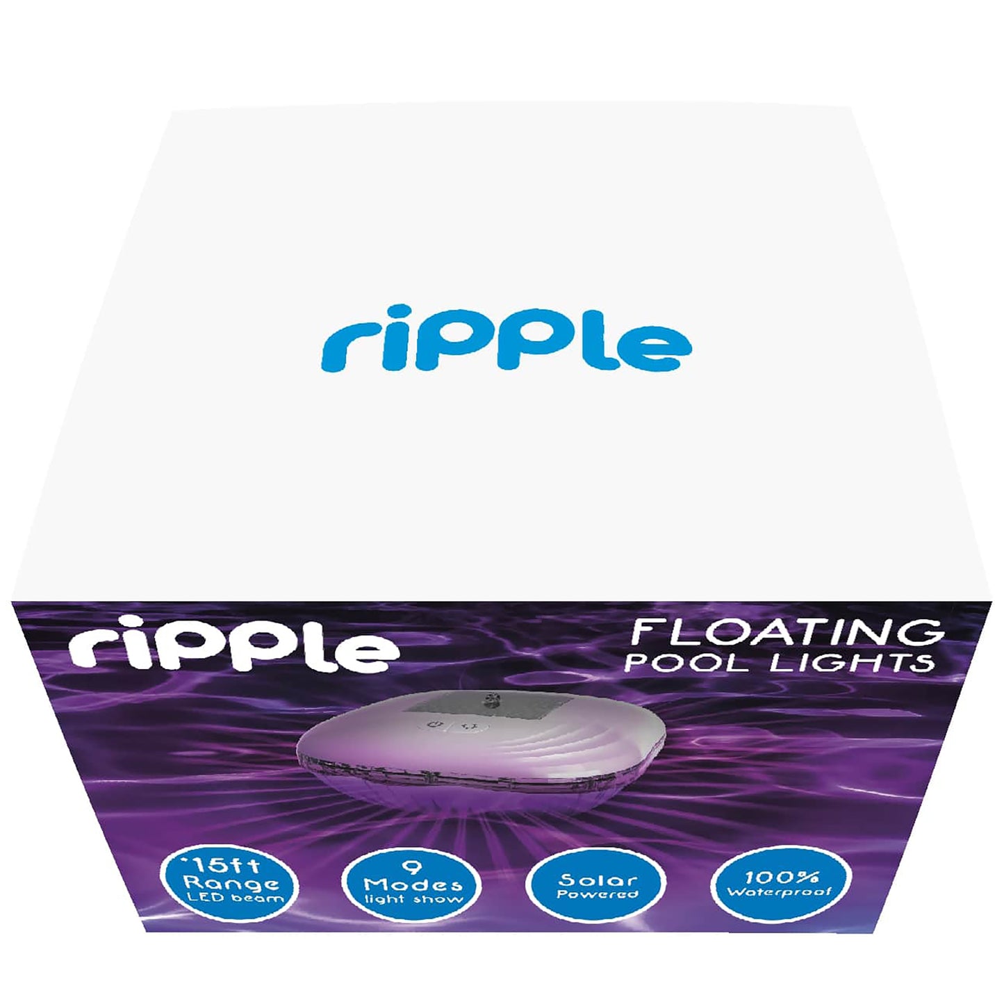 RIPPLE Solar-Powered Floating Pool Lights - Color Changing LED with 9 Modes