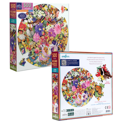 Piece&Love Autumn Bouquet - 500 pc Round Jigsaw Puzzle