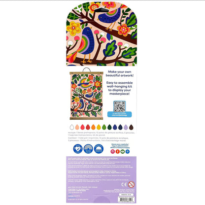 OOLY Paintology Blue Birds Paint-By-Number Canvas Kit - DIY Artwork for Ages 8+