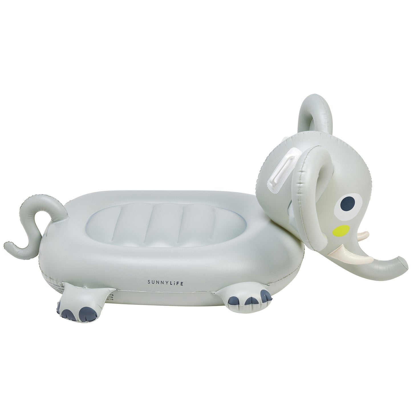 Sunnylife Eli The Elephant gray ride-on pool float with handles and paw details