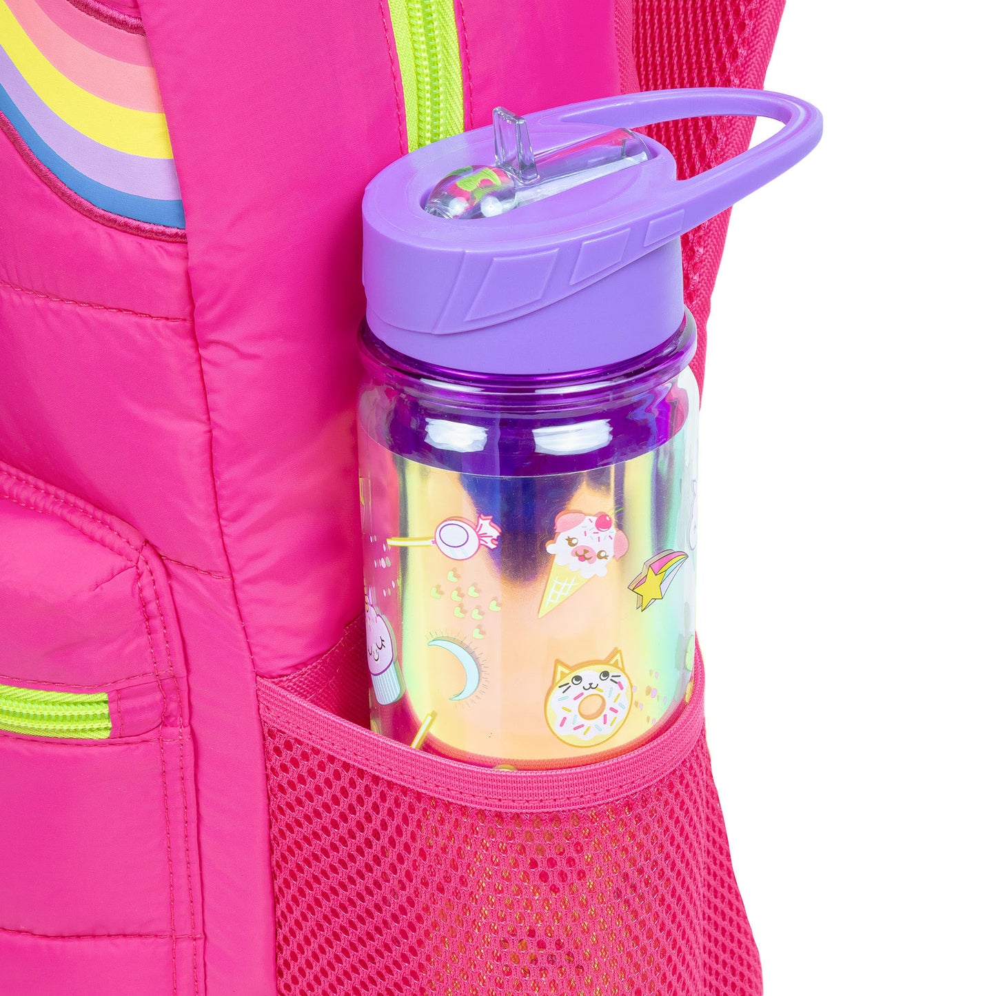 Style.Lab: Debo Rainbow Puffer Backpack - Hot Pink