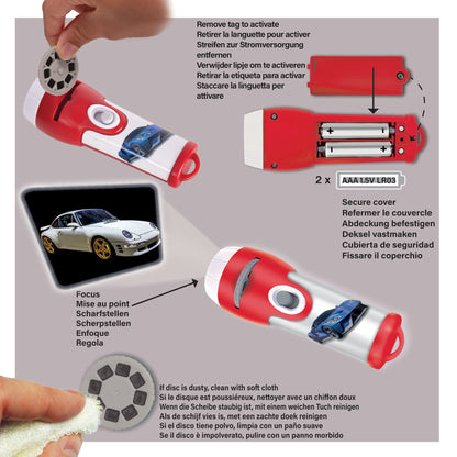 Brainstorm Toys Fast Cars Torch & Projector - Compact LED, Colorful Imagery - Age 3+