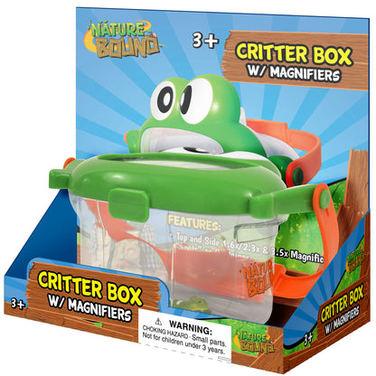 Nature Bound Critter Box Frog Lid Insect Catcher with Magnified Windows for Kids 3+