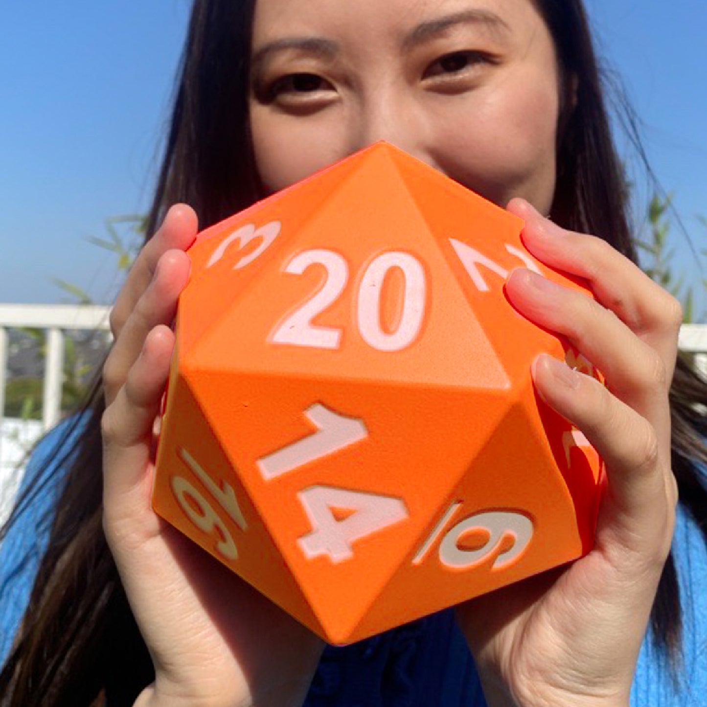Giant D20 Foam Dice orange 5 inch oversized tabletop RPG game accessory