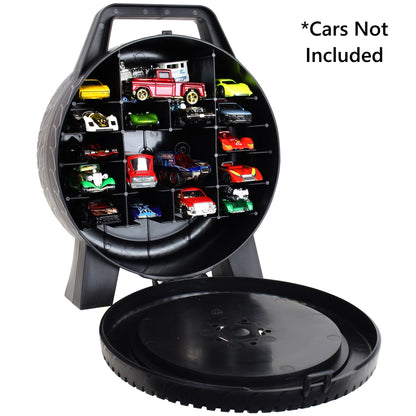 Mattel Hot Wheels 30-Car Portable Storage Case – Wheel-Shaped 1:64 Scale Organizer