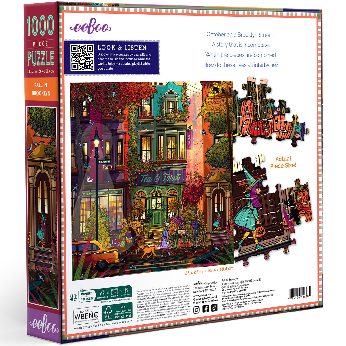 eeBoo Piece & Love Fall In Brooklyn 1000 pc Puzzle
