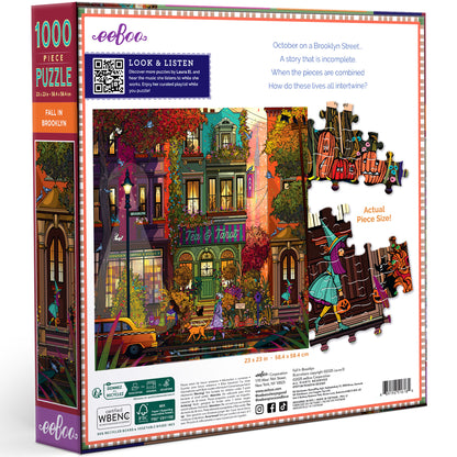 eeBoo Piece & Love Fall In Brooklyn 1000 pc Puzzle