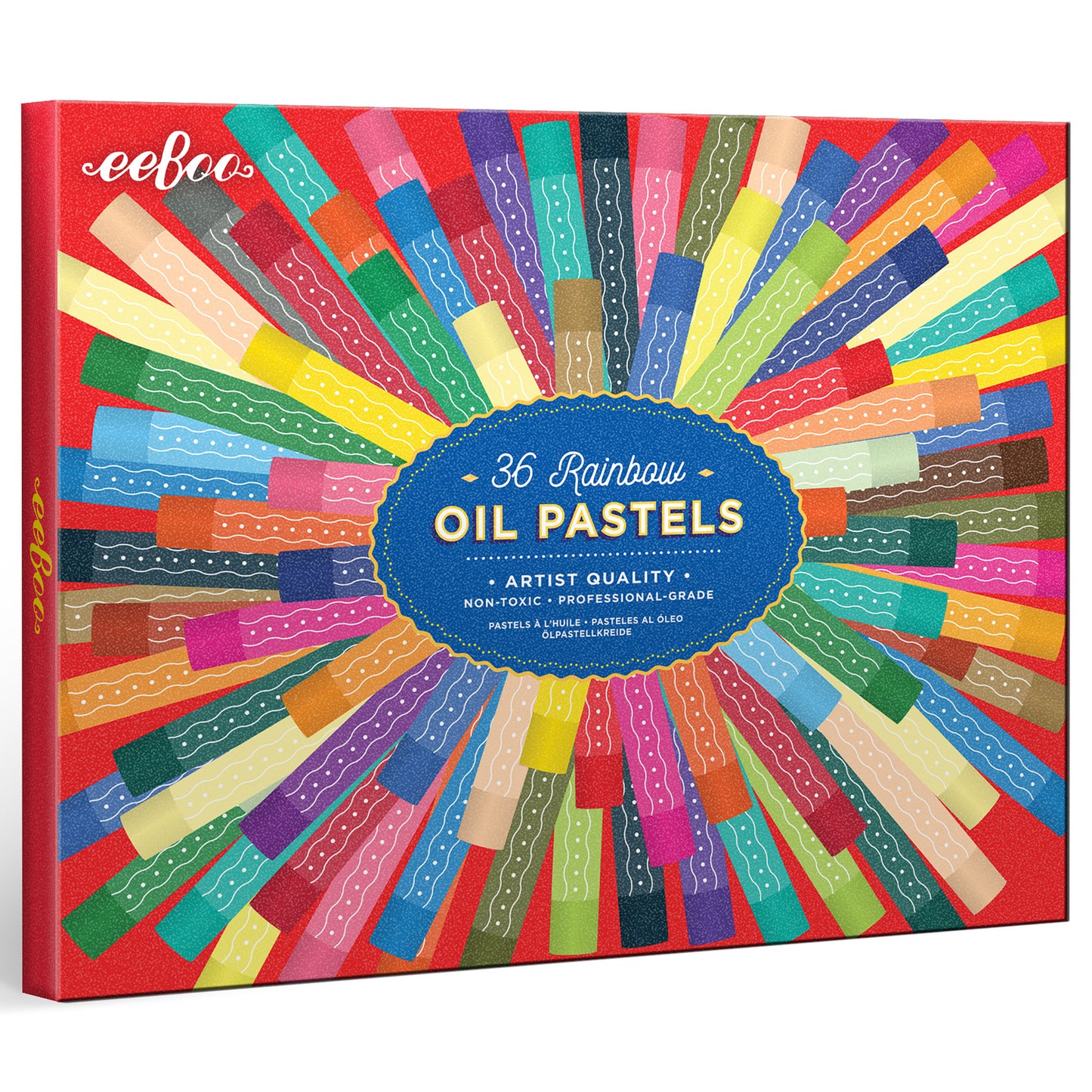 eeBoo Artist Collection Vibrant Oil Pastels Set - Rainbow 36 Colors