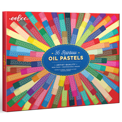 eeBoo Artist Collection Vibrant Oil Pastels Set - Rainbow 36 Colors