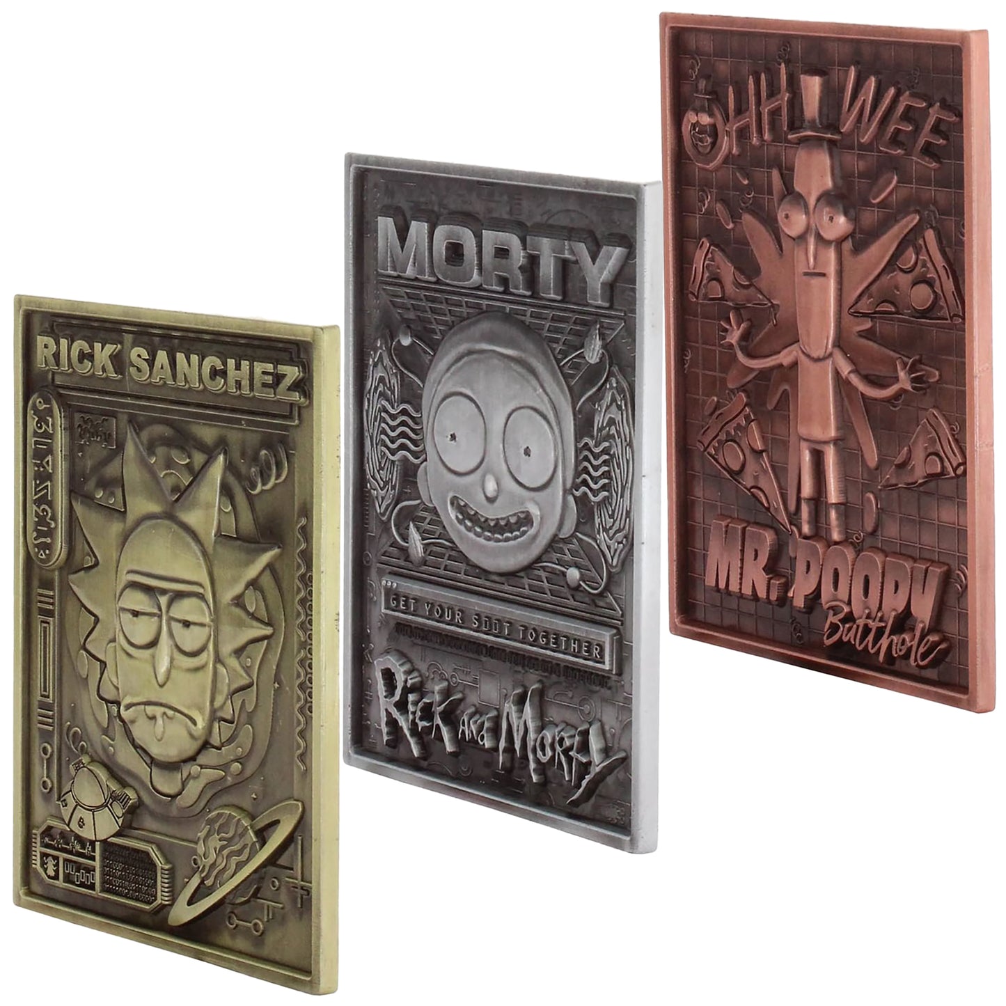 Exquisite Gaming Rick & Morty Digiplate Starter Pack with 3 Collectible Metal Cards & Phone Stand