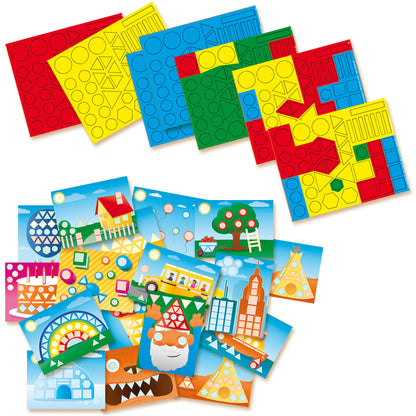 SES Creative I'm Learning to Recognize Shapes - Shape Matching Mosaic Play Set - 300+ Stickers, Vibrant Scenes for Toddlers 3+