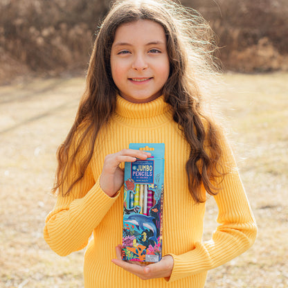 eeBoo Sea Life Double-Sided Jumbo Colored Pencils - 6pc Set