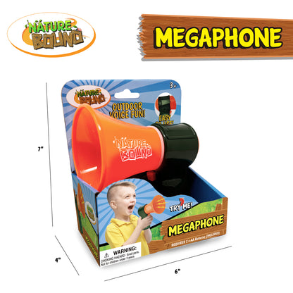 Nature Bound Megaphone in orange and black, outdoor voice toy for kids ages 3+