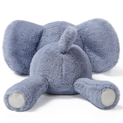 Lazy Series Elephant 7" plush in soft gray with cream-colored paw pads, sitting upright