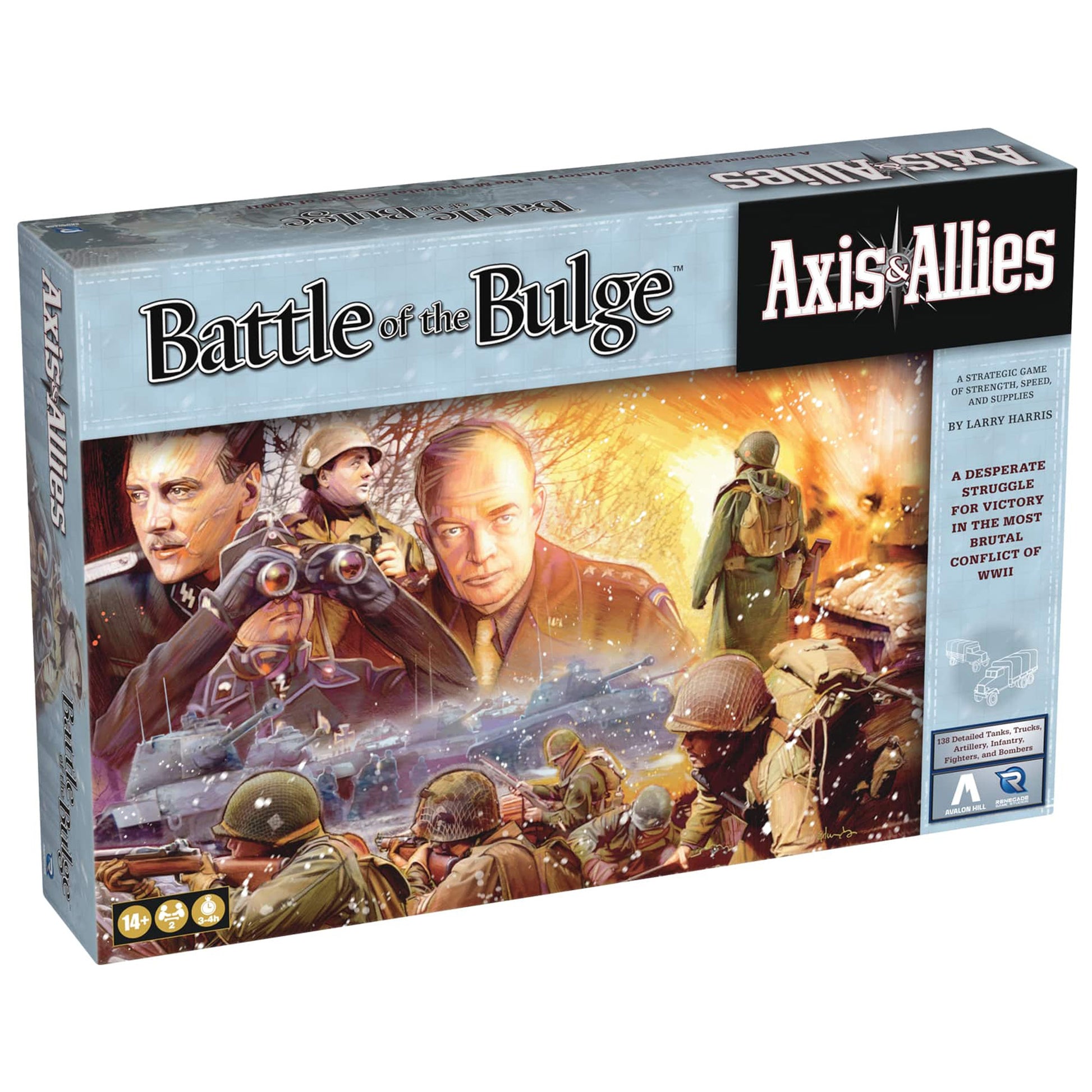Axis & Allies Battle of the Bulge WWII strategy board game box with military figures and commanders