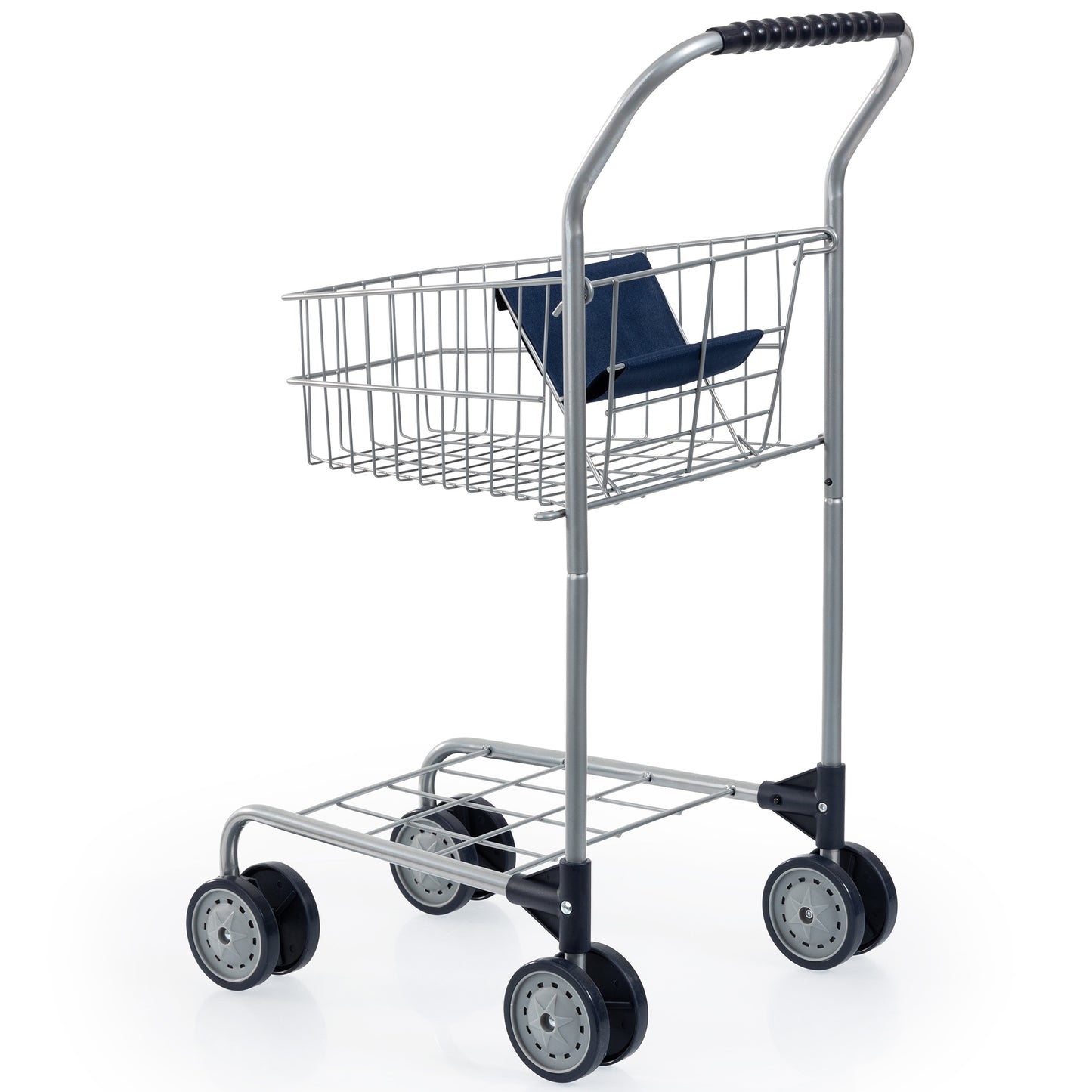 Bayer Design Grocery Shopping Cart - Toddler Pretend Play Toy, Grey & Blue