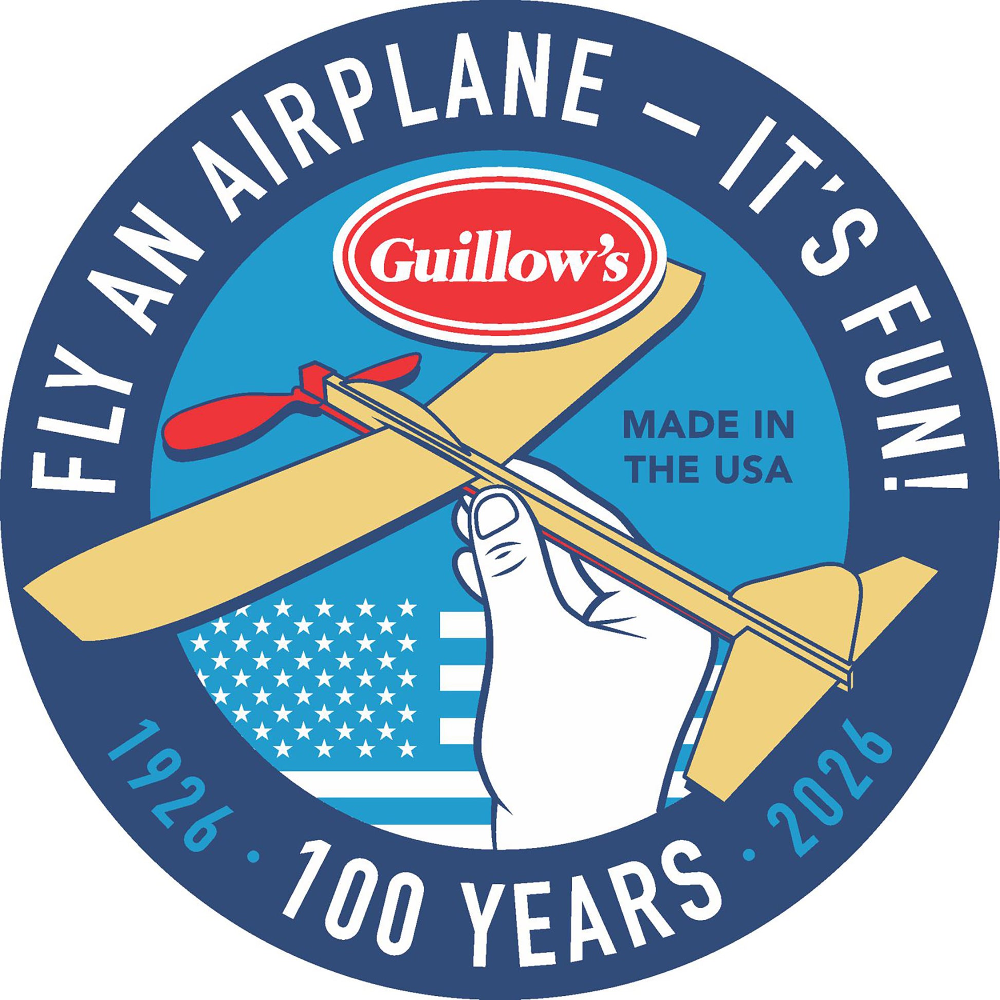 Guillow's 100th Anniversary Sopwith Camel Model Kit - Wooden airplane with red and yellow parts