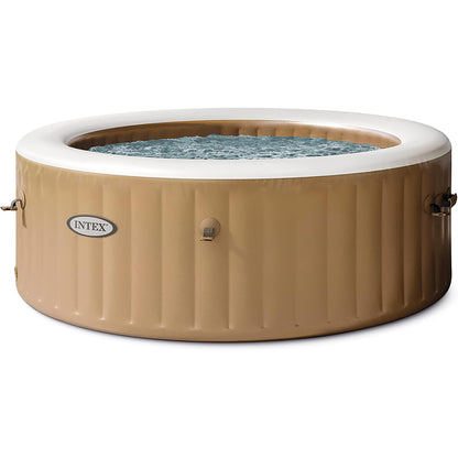 Intex PureSpa Sahara Tan 4-Person Inflatable Hot Tub – 77" Round with Jets