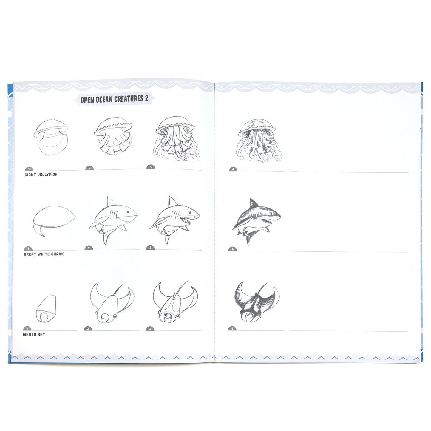 eeBoo Under the Sea Drawing Kit - 32 Pages + 50 Stickers