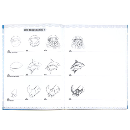 eeBoo Under the Sea Drawing Kit - 32 Pages + 50 Stickers