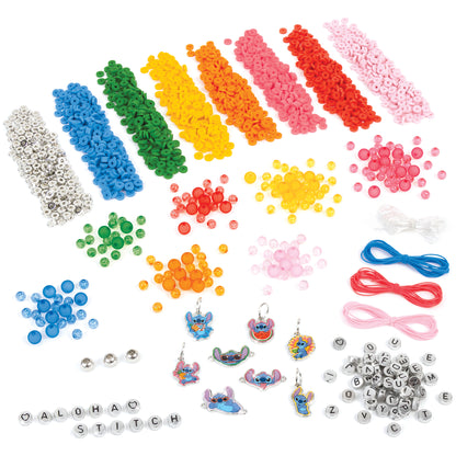 Disney Stitch Craft Kit with colorful beads, charms, letter beads, and cords for making bracelets