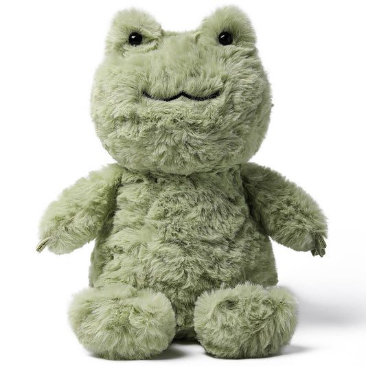 MCHUGS Kindergarten Series Relaxing Frog 7-Inch Plush in sage green with friendly smile