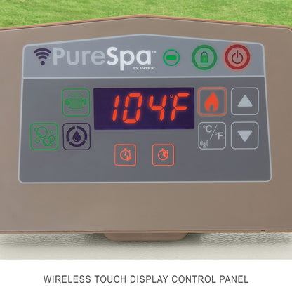 Intex PureSpa Chevron Deluxe 4-Person 69" Square Inflatable Hot Tub with Jets