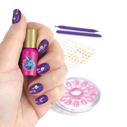 Make It Real Unicorn Academy Star Stables Fountain Nail Spa Kit – Bubble Soak, Polish & Glow Decals