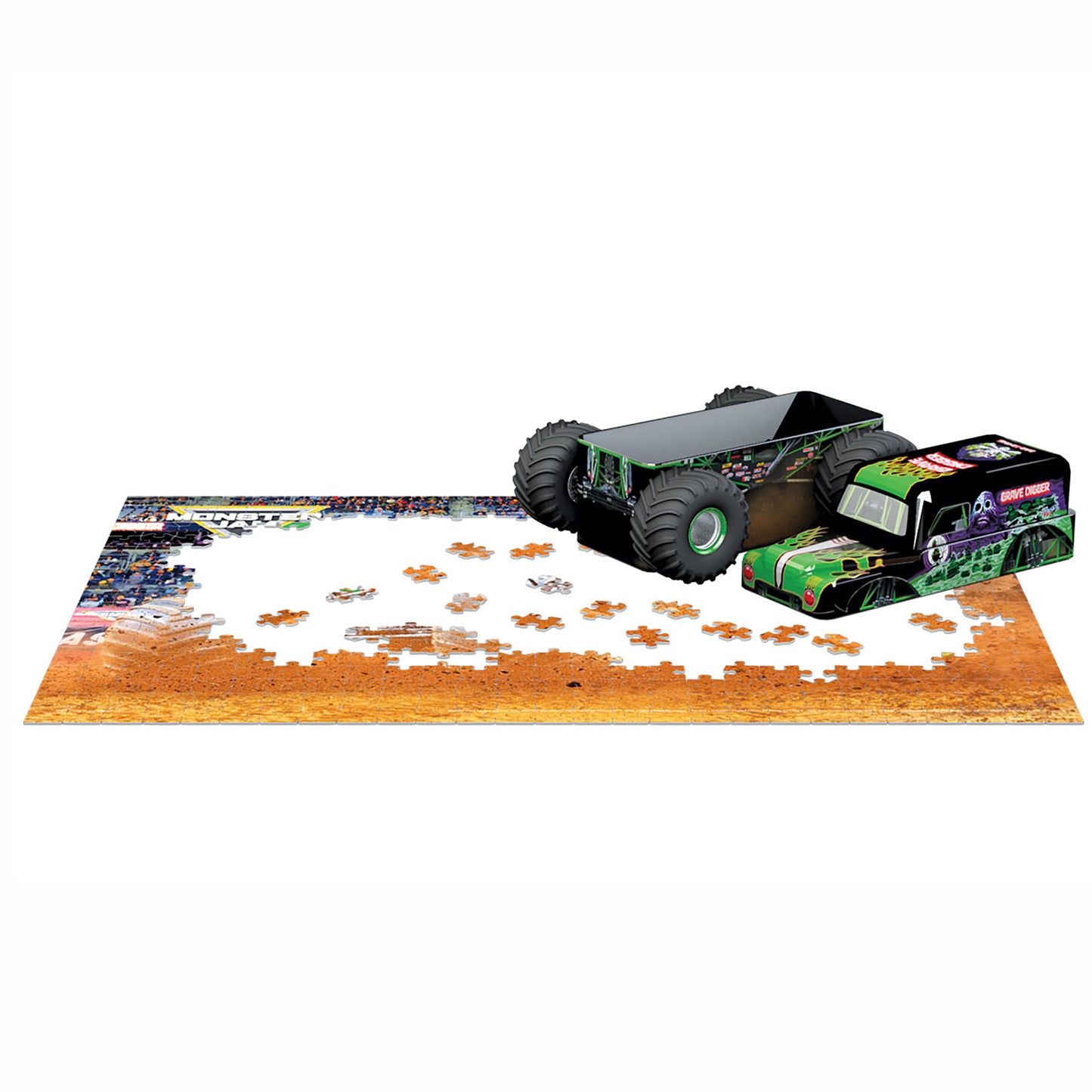 Monster Jam Grave Digger 550pc Jigsaw Puzzle in Collectible Tin