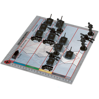 Axis & Allies Battle of the Bulge board game with miniature tanks and soldiers on grid map