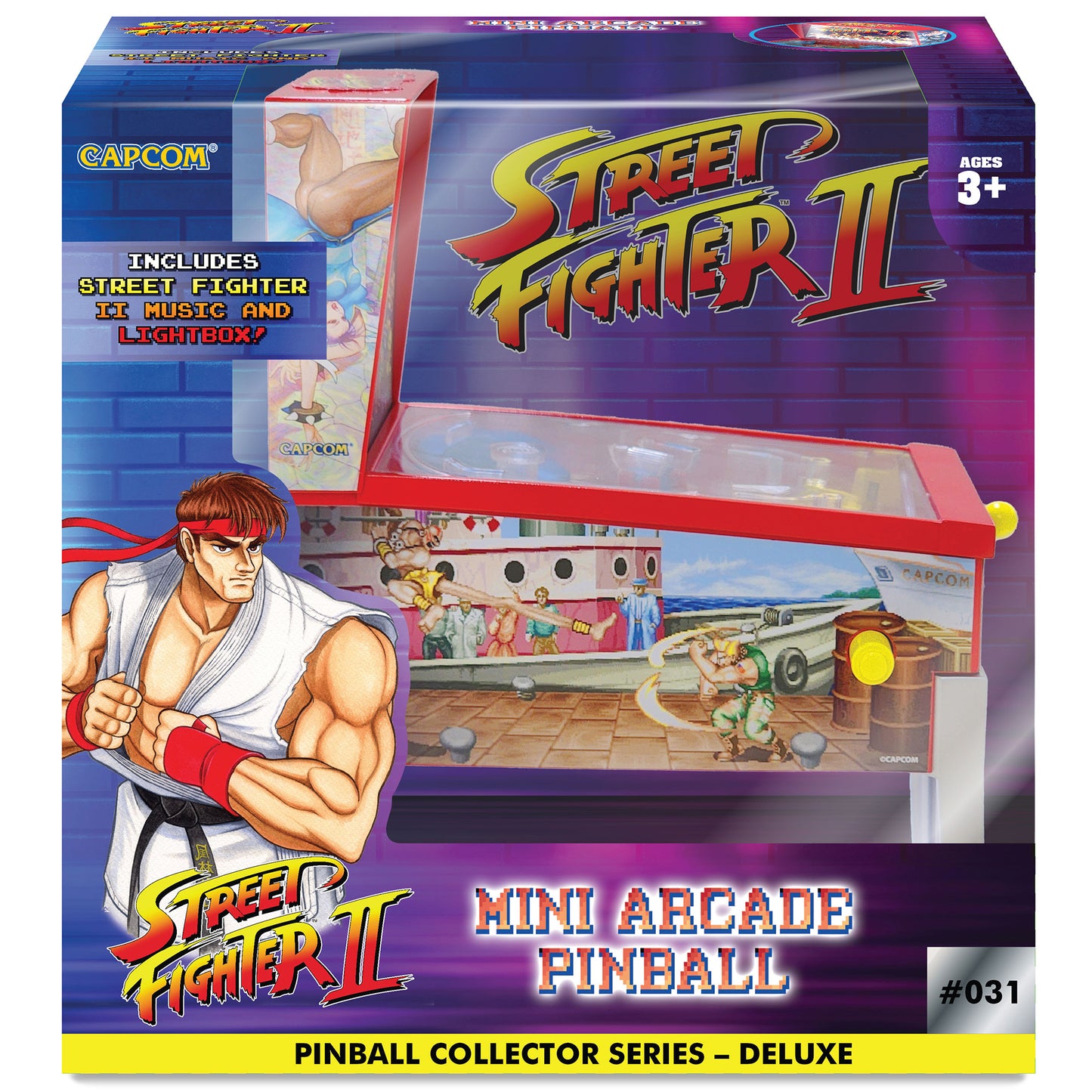 Street Fighter II Mini Arcade Pinball #031 with music and lightbox, red base