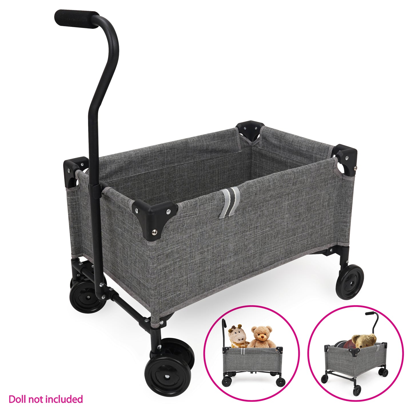 509 Crew Little Wagon Melange Grey folding pull-along cart with handle and wheels