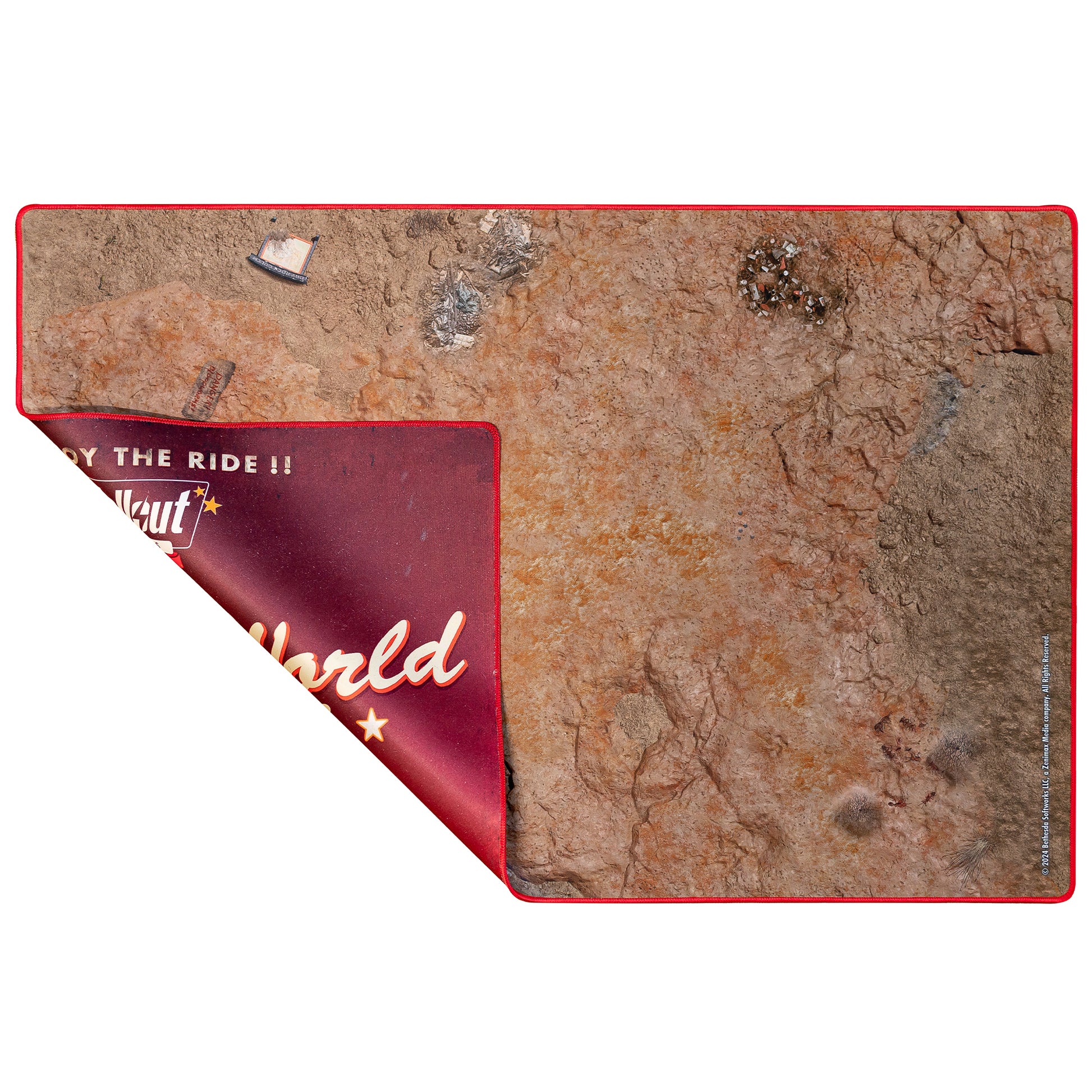Fallout Factions Battle Map Nuka-World with red border and desert terrain design