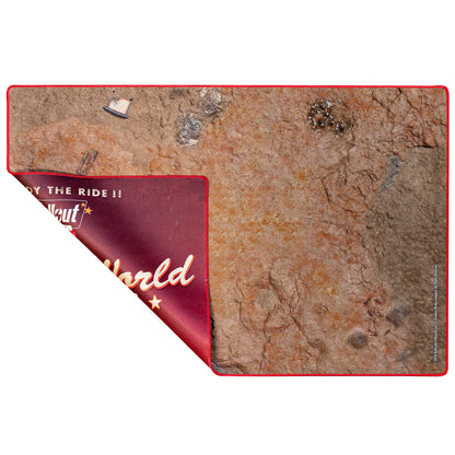 Fallout Factions Battle Map Nuka-World with red border and desert terrain design