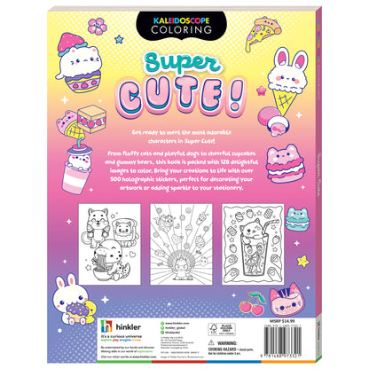 Kaleidoscope Super Cute Coloring Book with 128 pages, stickers, and adorable kawaii characters