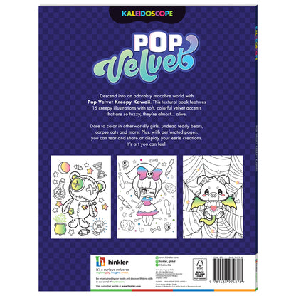 Kaleidoscope Pop Velvet Kreepy Kawaii coloring book with fuzzy velvet accents