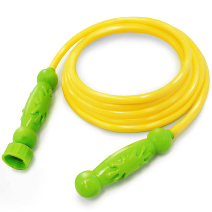 Jump 'N Splash Rope with yellow cord and green handles for kids
