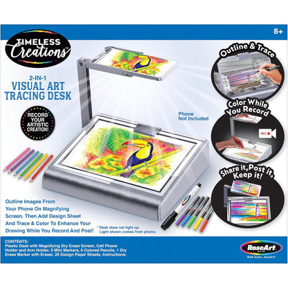 Timeless Creations 2-In-1 Visual Art Tracing Desk and Light Box Drawing Set