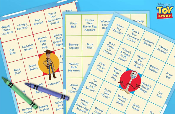Toy Story movie night bingo free printable for kids