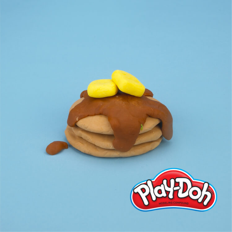 completed PlayDoh pretend pancakes