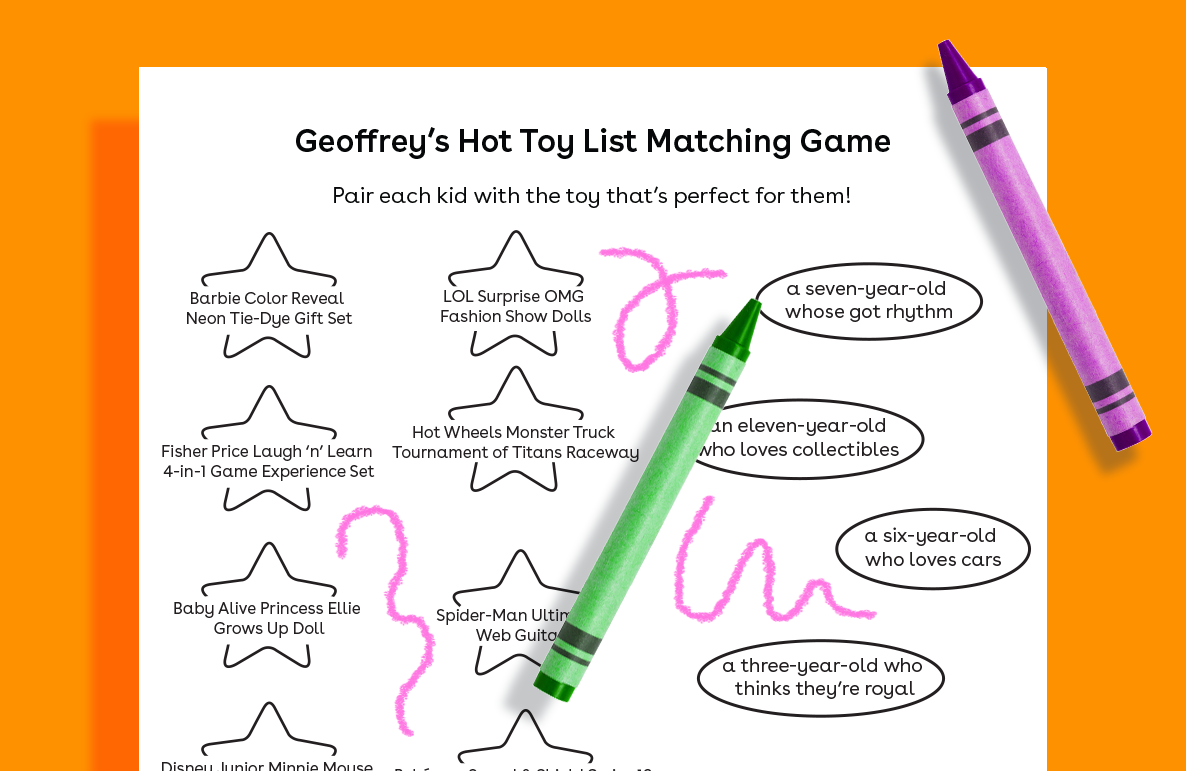 Geoffrey's Hot Toy List Matching Game