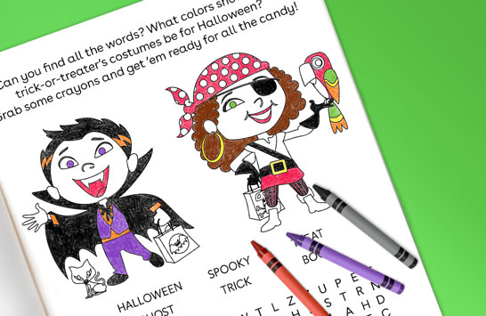 hauntingly fun word search and coloring sheet