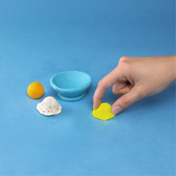 how to make a pretend ice cream sundae with PlayDoh dough compound step two