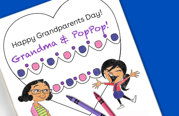 Grandparents Day card free printable for kids