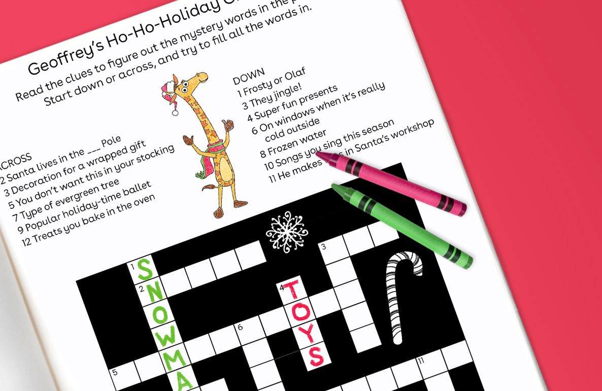 Solve Geoffrey’s Ho-Ho-Holiday crossword puzzle