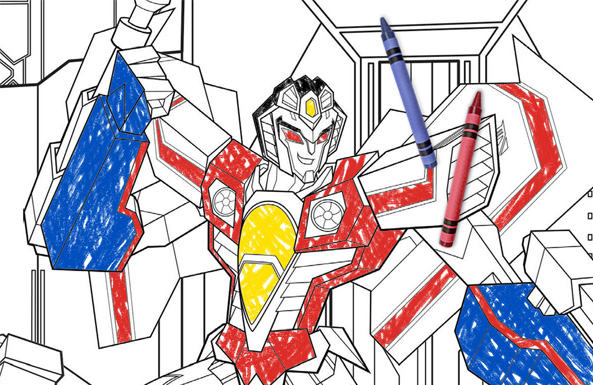 Transformers coloring action free printable for kids
